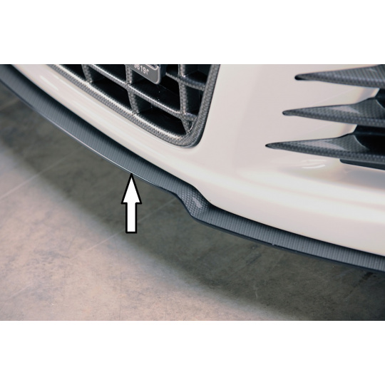 Rieger lipa pod přední nárazník Rieger pro Volkswagen Scirocco 3 13 2-dvéř. před faceliftem, 08/08-04/14, plast ABS s povrchovou úpravou Carbon-Look, "bended version"