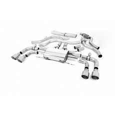 Milltek Sport výfukový systém cat-back s klapkami pro Alfa Romeo Giulia Quadrifoglio 2.9 V6 Bi-Turbo (bez OPF/GPF) 2017-2024, typ koncovek: GT-100 titanové