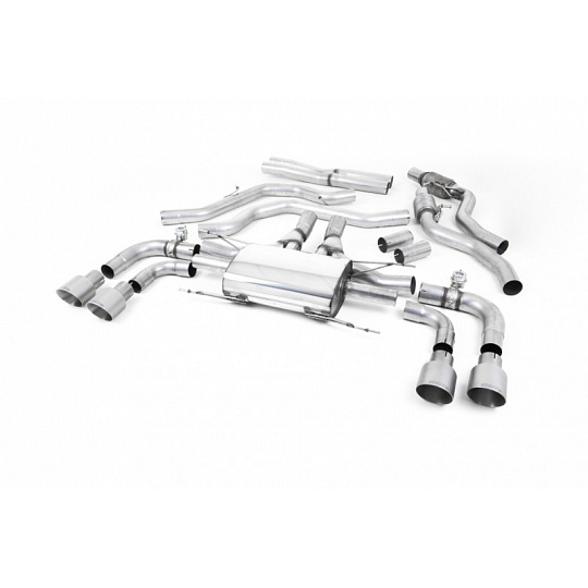 Milltek Sport výfukový systém cat-back s klapkami pro Alfa Romeo Giulia Quadrifoglio 2.9 V6 Bi-Turbo (bez OPF/GPF) 2017-2024, typ koncovek: GT-100 titanové Milltek Sport výfukový systém cat-back s klapkami pro Alfa Romeo Giulia Quadrifoglio 2.9 V6 Bi-Turbo (bez OPF/GPF) 2017-2024, typ koncovek: GT-100 titanové