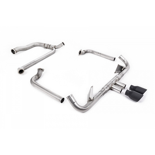 Milltek Sport kompletní výfukový systém vč. náhrady katalyzátoru pro Porsche Boxster 718 GTS 2.5T 2016-2022, typ koncovek: GT-100 černé