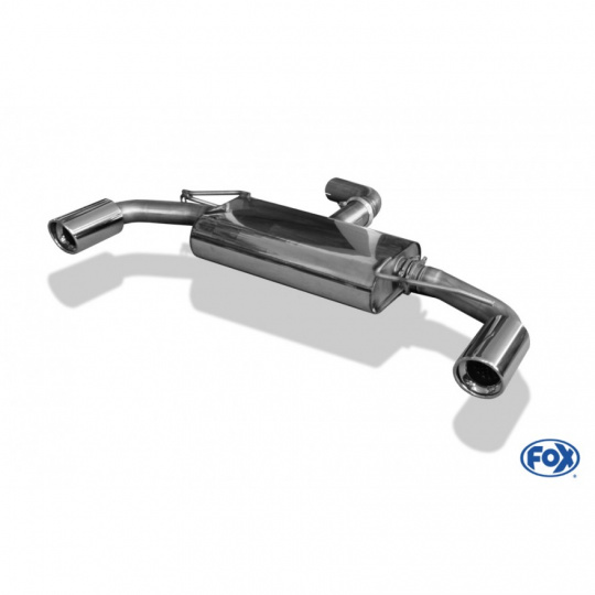 Fox Sportauspuff koncový tlumič výfuku s koncovkou 1x100 Typ 17 na obou stranách pro Volkswagen Golf VI 2009- s motorem 1.2, 1.4, 1.6 TDI, 2.0 TDI (pouze Euro 3)