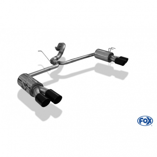 Fox Sportauspuff koncový tlumič výfuku s koncovkou 2x90 Typ 25 černá na obou stranách pro Honda Civic IX 04/2015-03/2017 s motorem 2.0