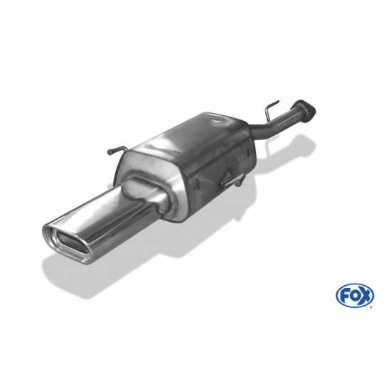 Fox Sportauspuff koncový tlumič výfuku pro použití s originálním předním tlumičem s koncovkou 135x80 Typ 53 pro Opel Astra G s motorem 1.8, 2.2
