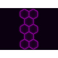 Kompletní LED hexagonové svítidlo růžové, rozměr: 8 elementů 166 x 386 cm