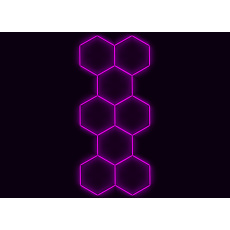 Kompletní LED hexagonové svítidlo růžové, rozměr: 8 elementů 166 x 386 cm Kompletní LED hexagonové svítidlo růžové, rozměr: 8 elementů 166 x 386 cm