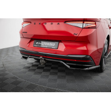 Maxton Design spoiler pod zadní nárazník s žebrováním pro Škoda Enyaq iV Mk1, černý lesklý plast ABS