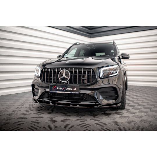 Maxton Design spoiler pod přední nárazník ver.2 pro Mercedes GLB X247 GLB 35 AMG, černý lesklý plast ABS