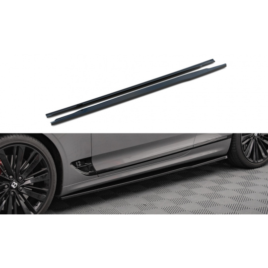 Maxton Design difuzory pod boční prahy pro Bentley Continental GT Mk3, černý lesklý plast ABS
