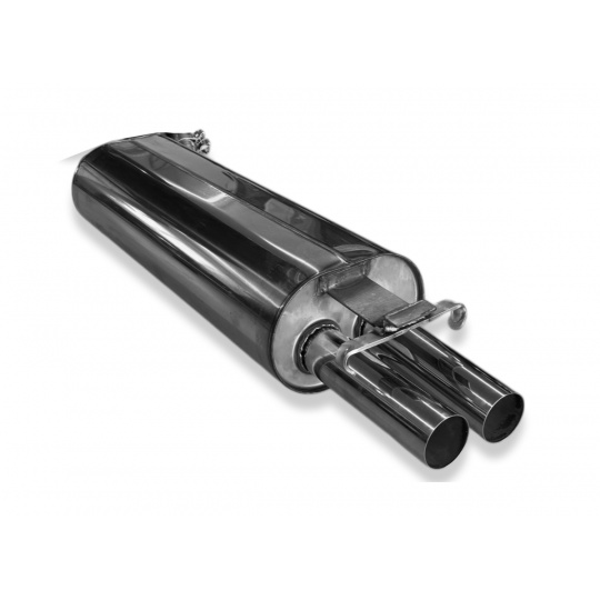 Fox Sportauspuff koncový tlumič výfuku s koncovkou 2x55 Typ 10 pro Mercedes třída E W123 s motorem 2.0, pro 4válcové motory Fox Sportauspuff koncový tlumič výfuku s koncovkou 2x55 Typ 10 pro Mercedes třída E W123 s motorem 2.0, pro 4válcové motory