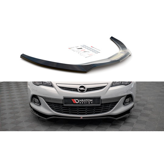 Maxton Design spoiler pod přední nárazník ver.2 pro Opel Astra J (Mk4), černý lesklý plast ABS, GTC OPC-Line