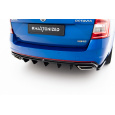 Maxton Design vložka zadního nárazníku ver.2 pro Škoda Octavia RS Mk3, černý lesklý plast ABS, pro benzínové motory