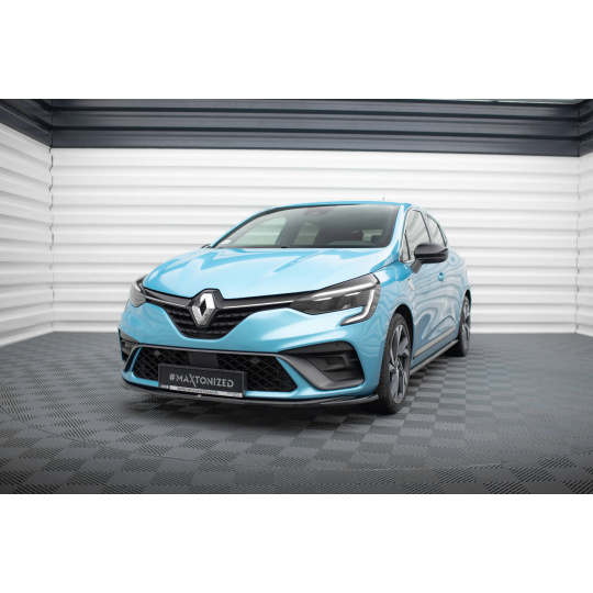 Maxton Design spoiler pod přední nárazník ver.2 pro Renault Clio Mk5 R.S. Line, černý lesklý plast ABS