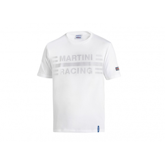 Sparco triko s velkým logem Martini Racing, barva: bílá, velikost: XXXL