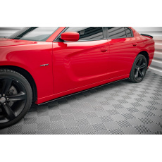 Maxton Design difuzory pod boční prahy pro Dodge Charger Mk7 Facelift RT, černý lesklý plast ABS