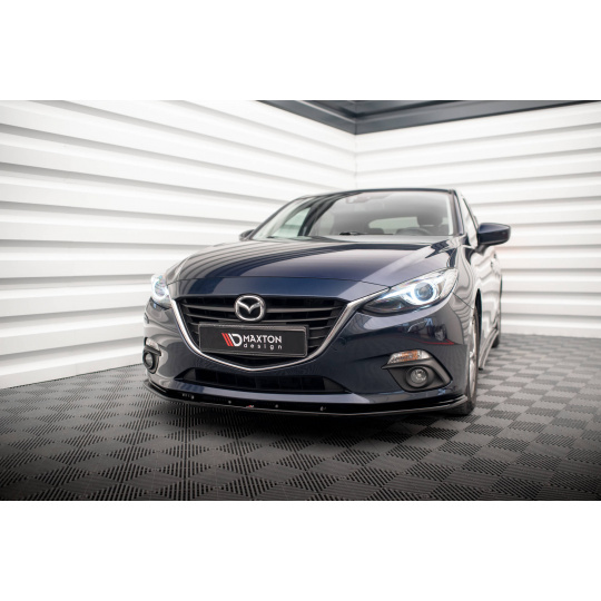 Maxton Design spoiler pod přední nárazník pro Mazda 3 Mk3, černý lesklý plast ABS