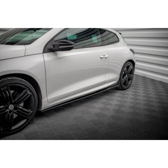 Maxton Design difuzory pod boční prahy ver.2 pro Volkswagen Scirocco R Mk3, černý lesklý plast ABS