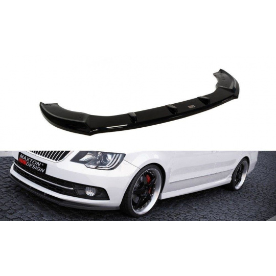 Maxton Design spoiler pod přední nárazník pro Škoda Superb Mk2 Facelift, černý lesklý plast ABS