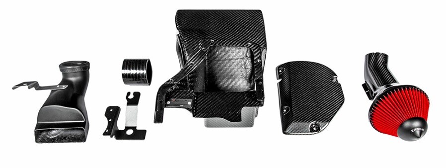 Obsah balení karbonového kitu sání Eventuri pro Honda Civic FK8 Type R