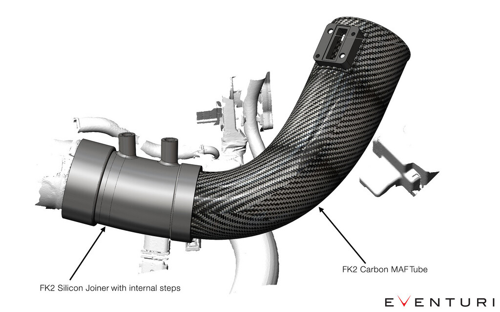 CAD nákres karbonového vedení vzduchu Eventuri